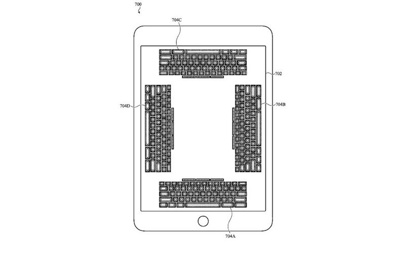 苹果申请了一个有触感的虚拟键盘设计专利